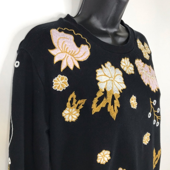 Whistles Black Embroidered Sweatshirt 